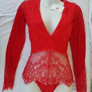 RED SEXY BODYSUIT